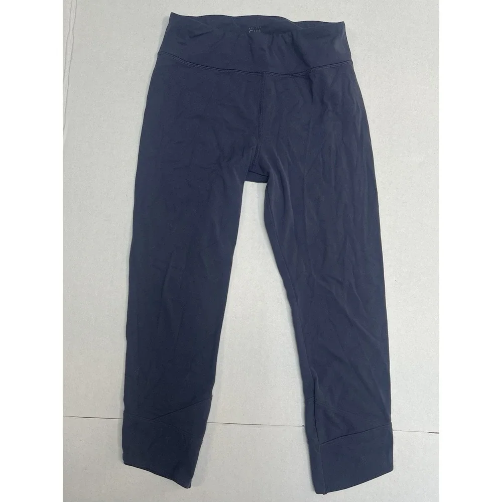 Athleta Girl On Pointe Capri Leggings - Size L (12) - Blue Gray - Stash Pocket